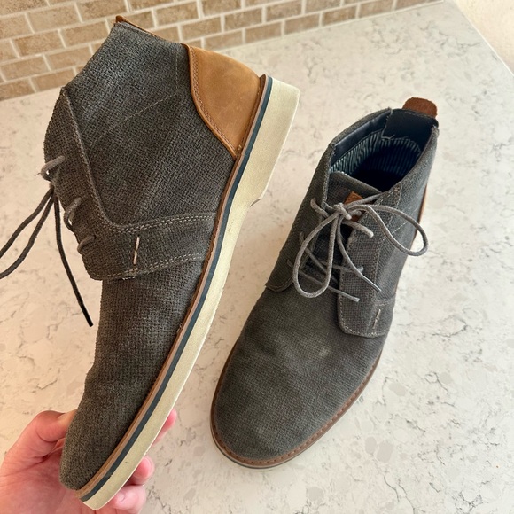 Nunn Bush Comfort Gel Men’s Gray and Tan Chukka Boots with Memory Foam | Size 11 - Picture 7 of 8